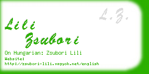 lili zsubori business card